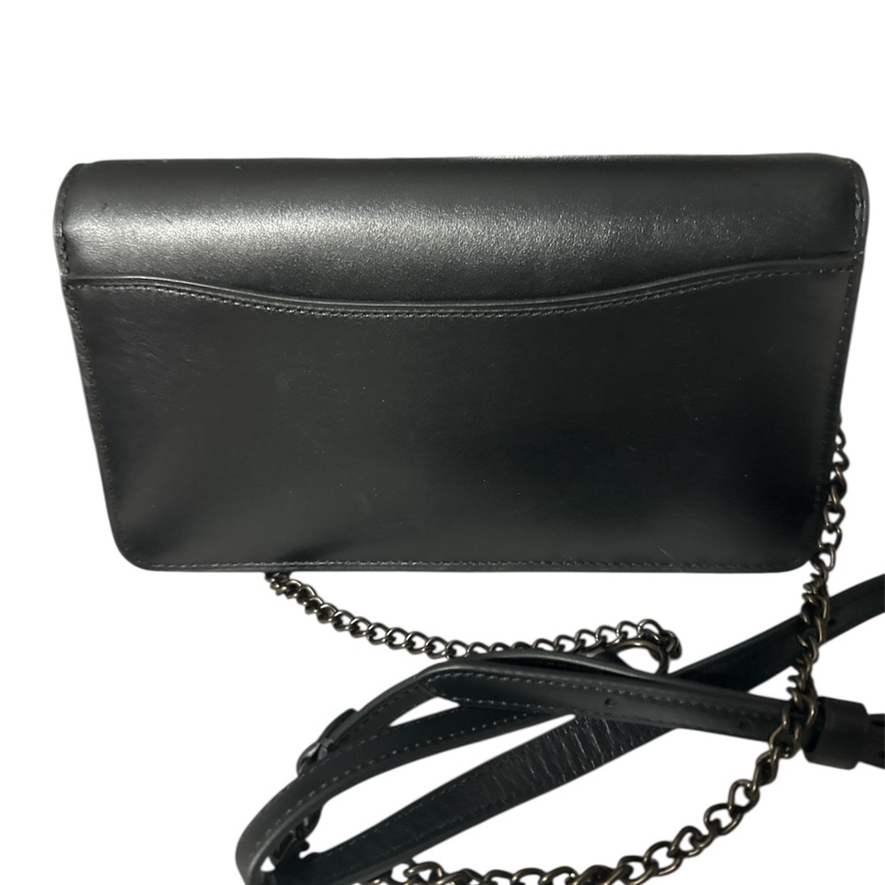 NWT Coach Black Safiano leather Crossbody Bag with adj Chain Strap fine bag - Picture 2 of 16